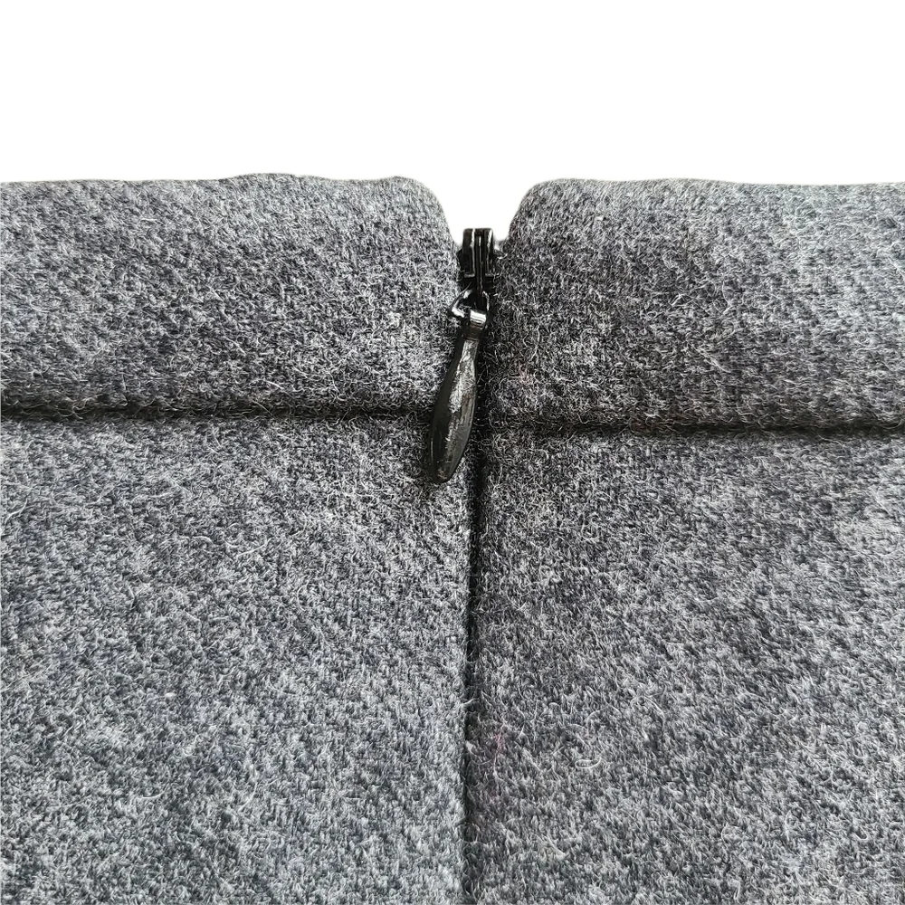 J. Crew Grey Wool Blend Tiered Ruffle Mini Skirt Size 0 / XS